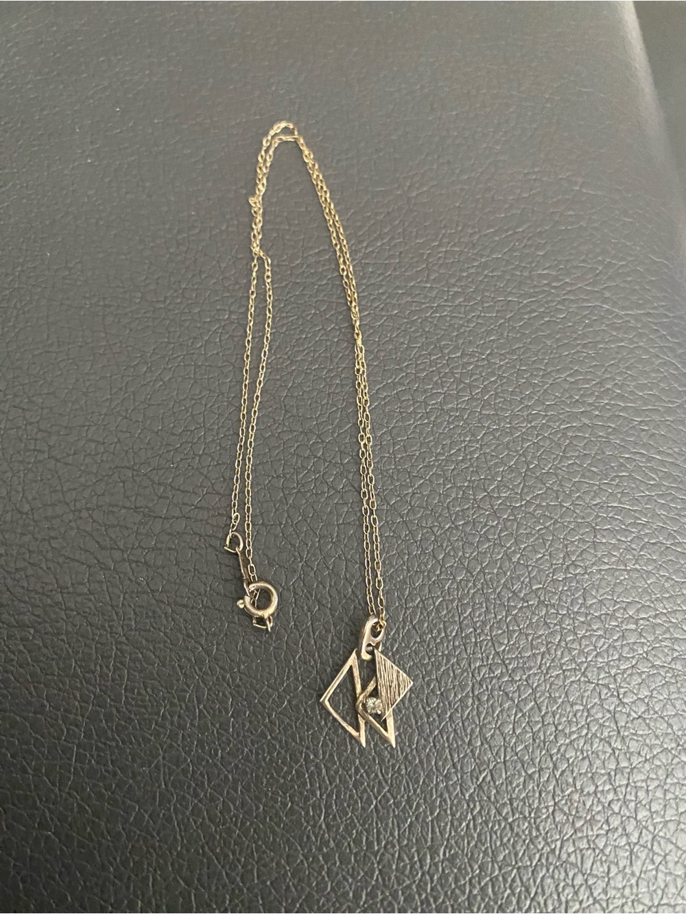 Coro Gold tone sterling Geometric Layered Pendant Necklace